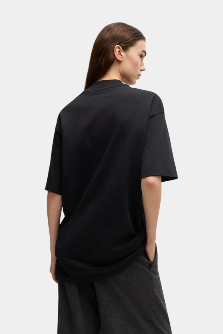 Чорна бавовняна футболка Driselina з логотипом 50525752 001 HUGO