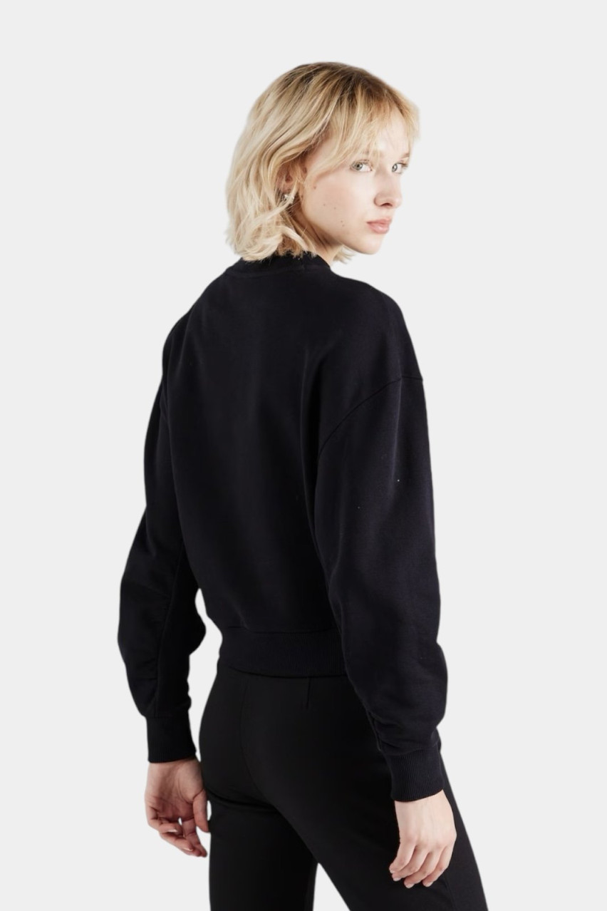 Черный хлопковый свитшот Deflorine с логотипом 50525753 001 HUGO