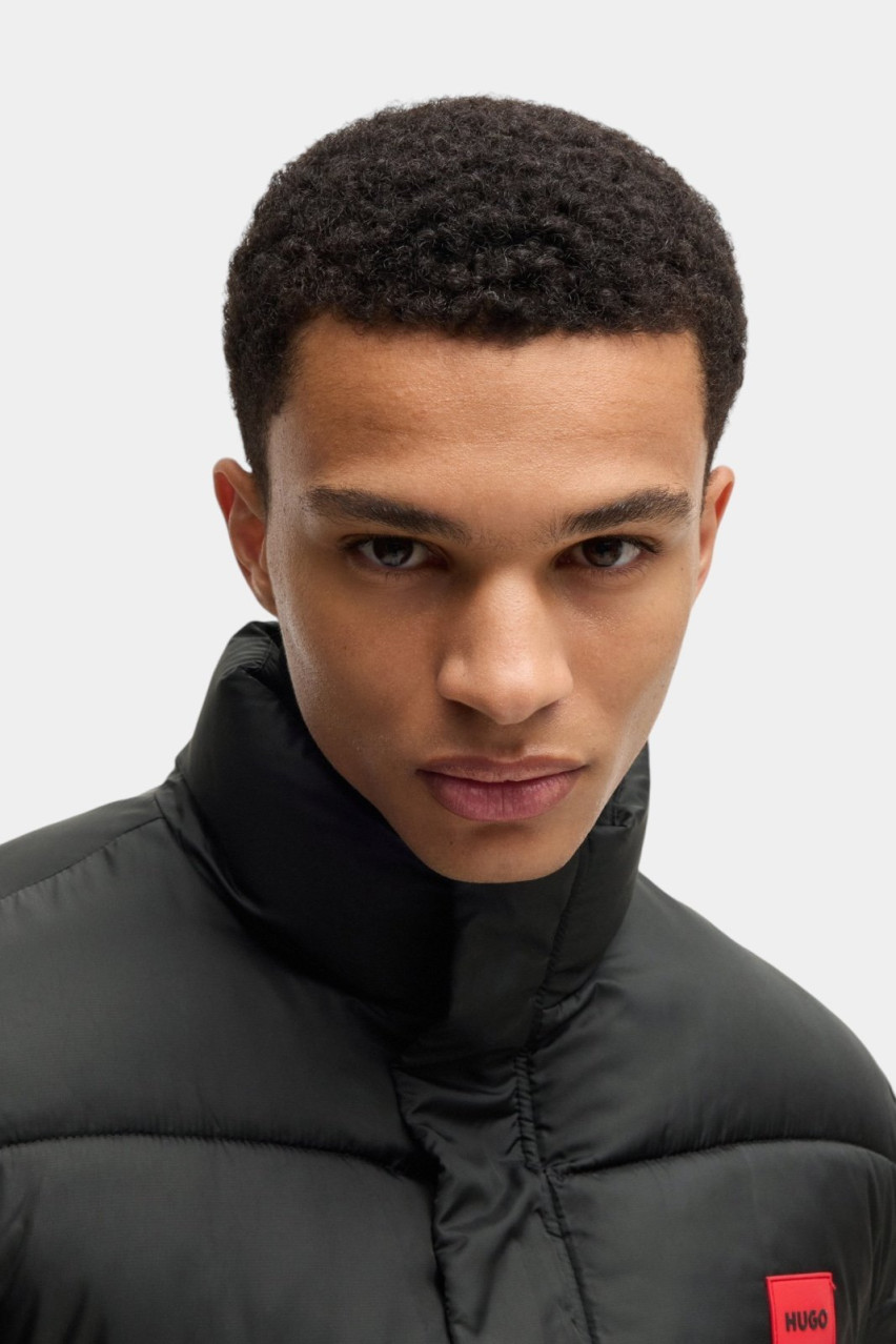 Черный водонепроницаемый пуховик Balto2411 с брендированной нашивкой 50505904 001 HUGO