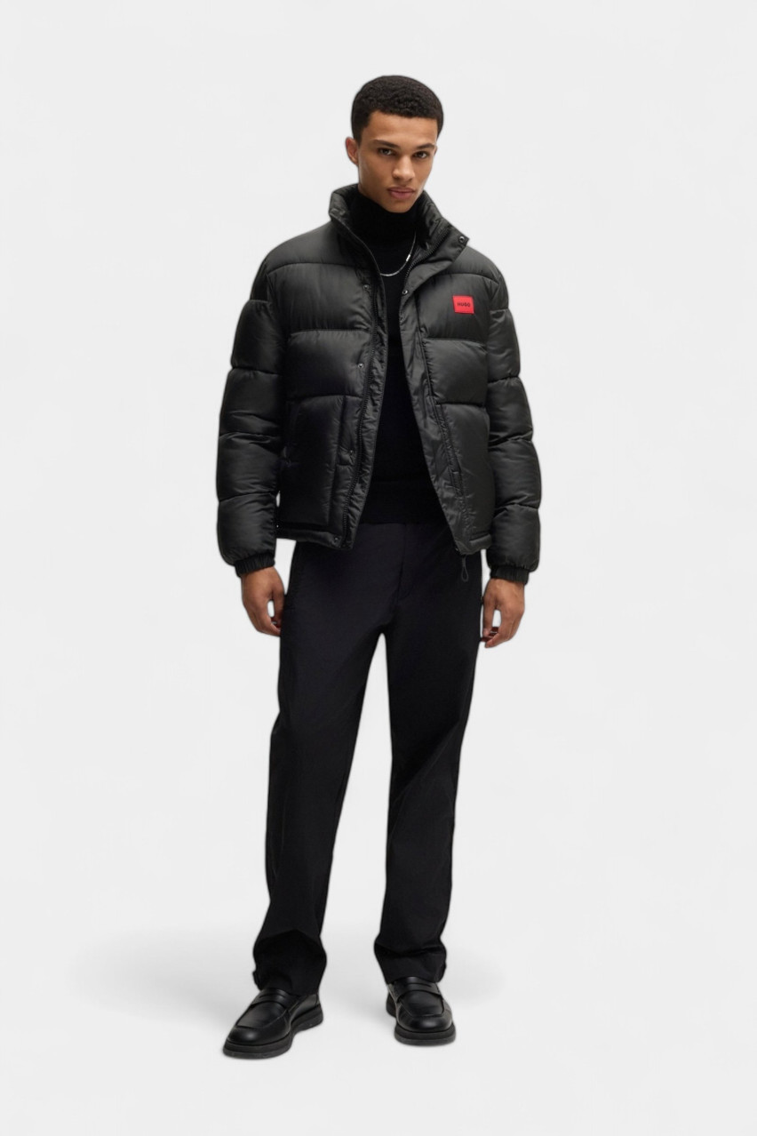 Черный водонепроницаемый пуховик Balto2411 с брендированной нашивкой 50505904 001 HUGO