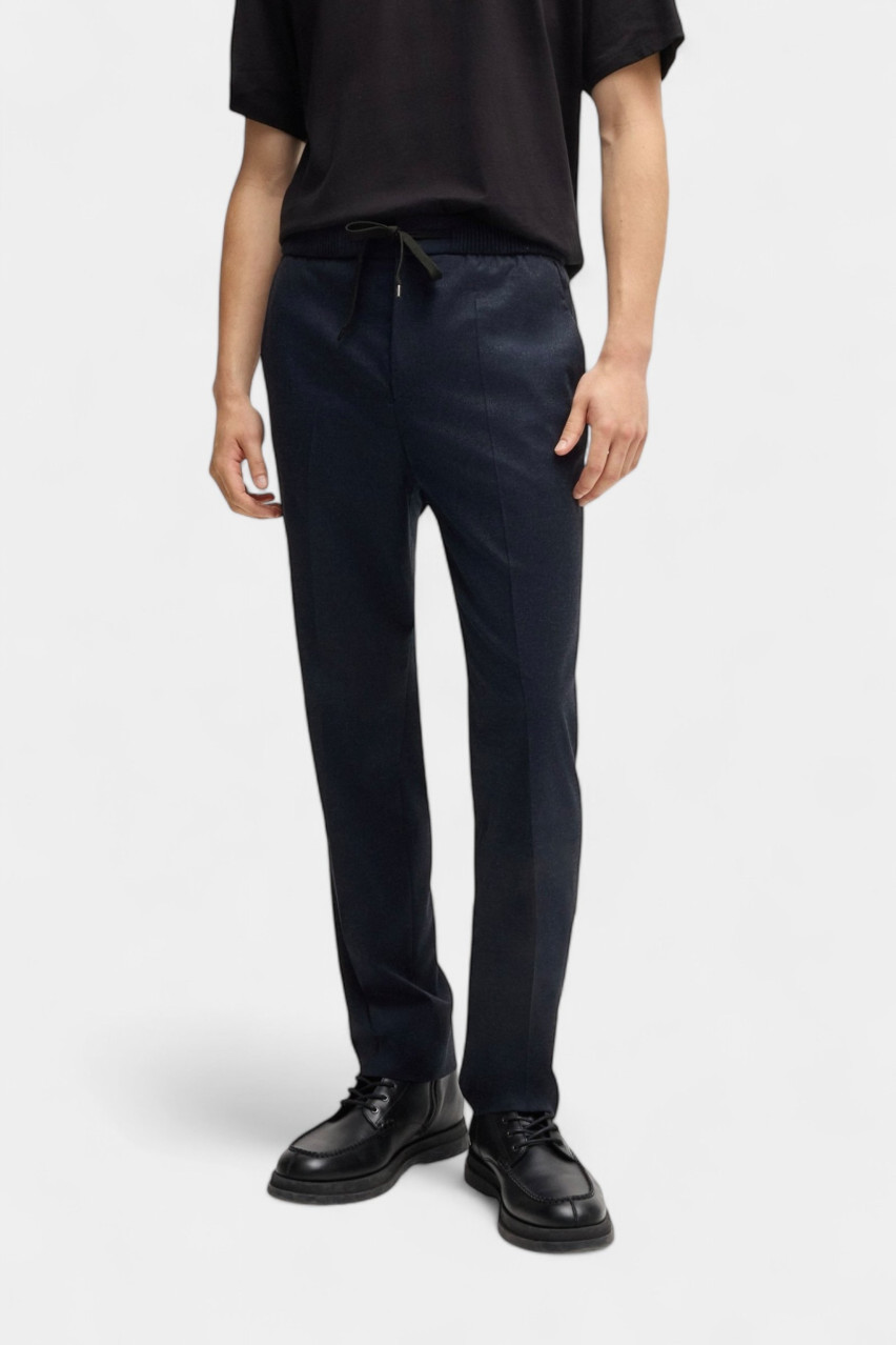 Сині приталені брюки Howie232X з еластичного фланелю 50528084 429 HUGO