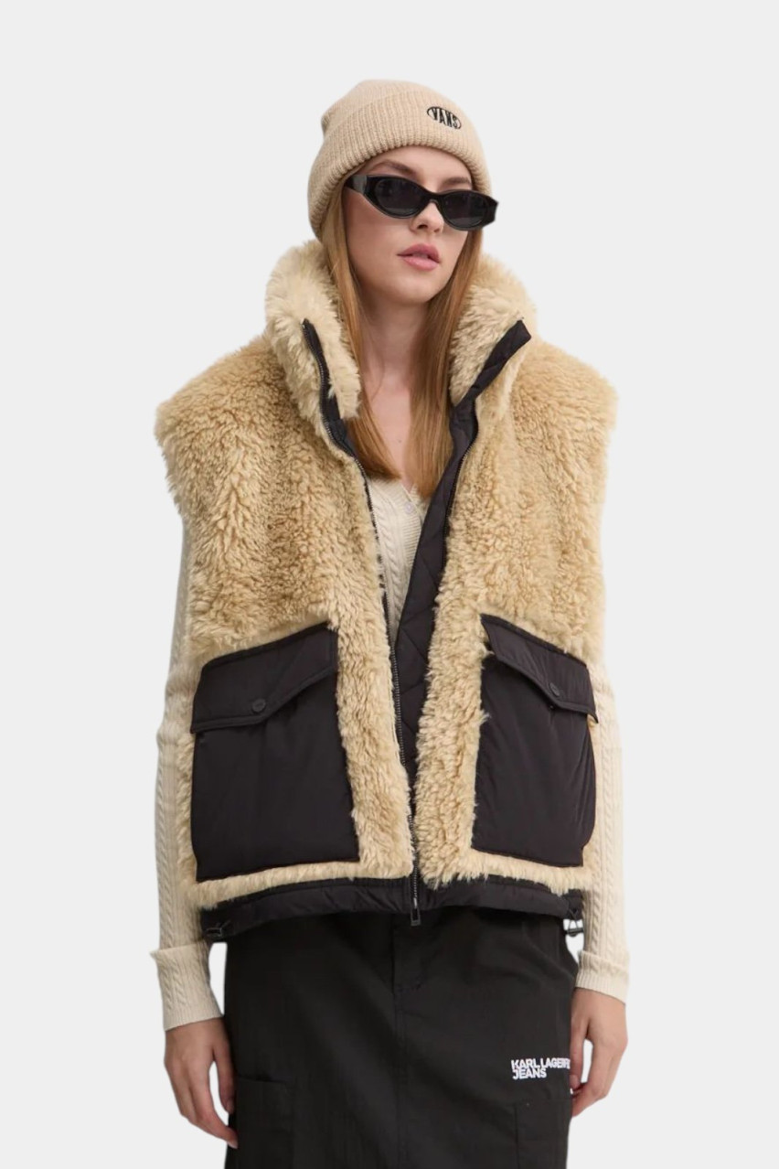 Бежева жилетка Femila-2 з імітацією хутра 50522395 293 HUGO