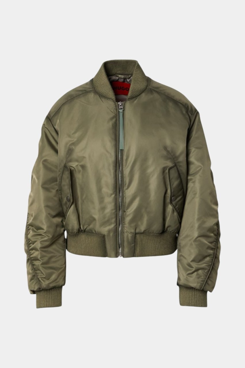 Оливковый укороченный бомбер Ferida-1 50529001 315 HUGO