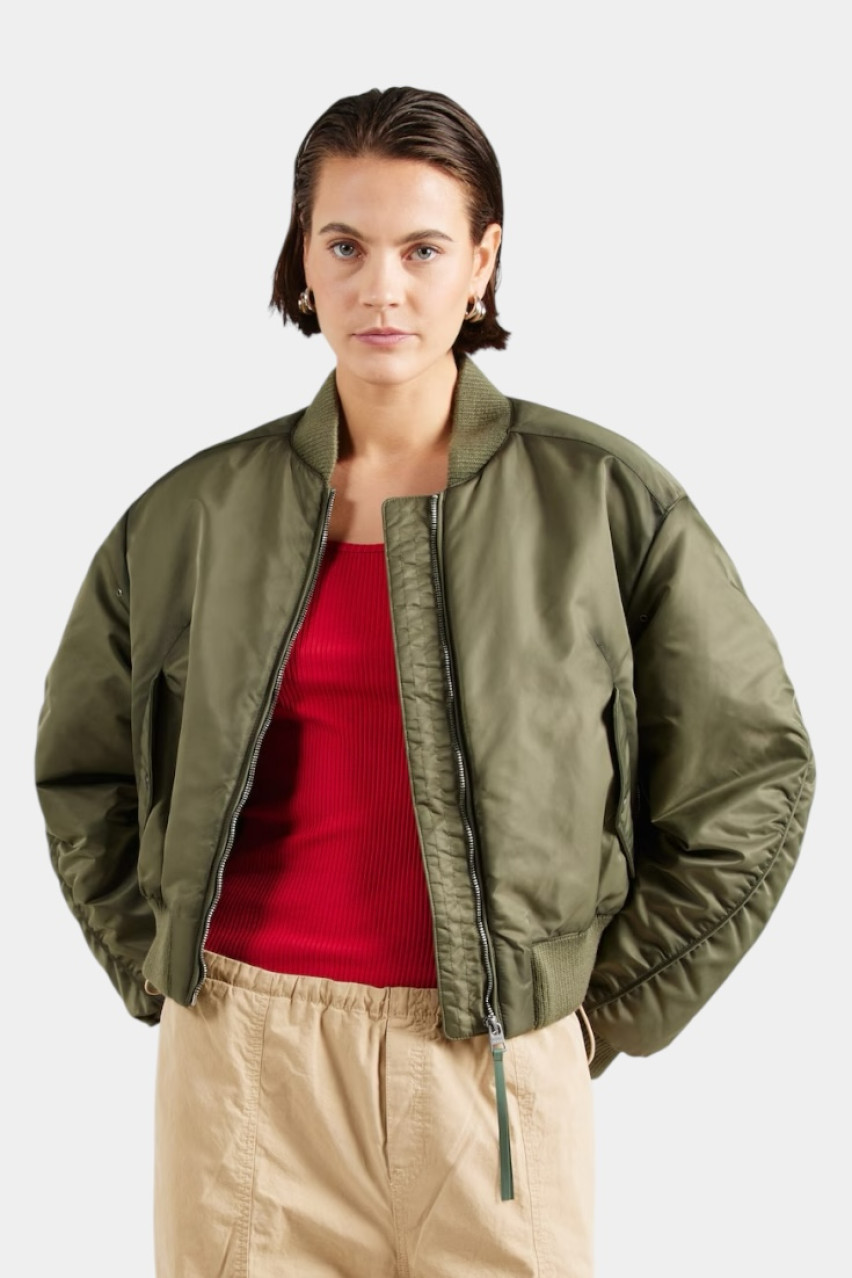 Оливковый укороченный бомбер Ferida-1 50529001 315 HUGO