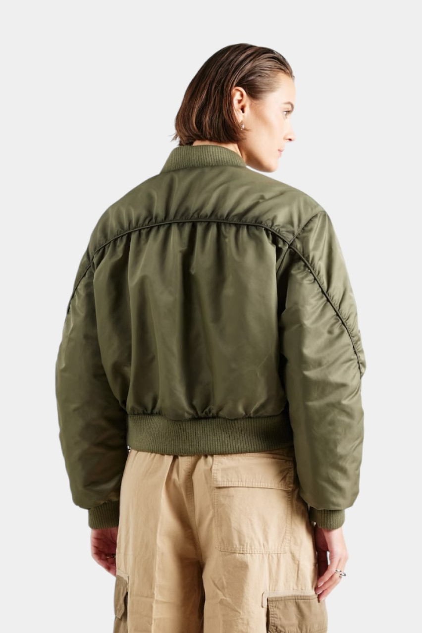 Оливковый укороченный бомбер Ferida-1 50529001 315 HUGO