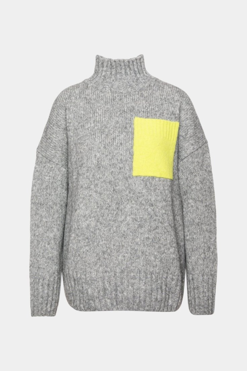 Серый свитер Scuple с акцентным карманом 50518340 033 HUGO