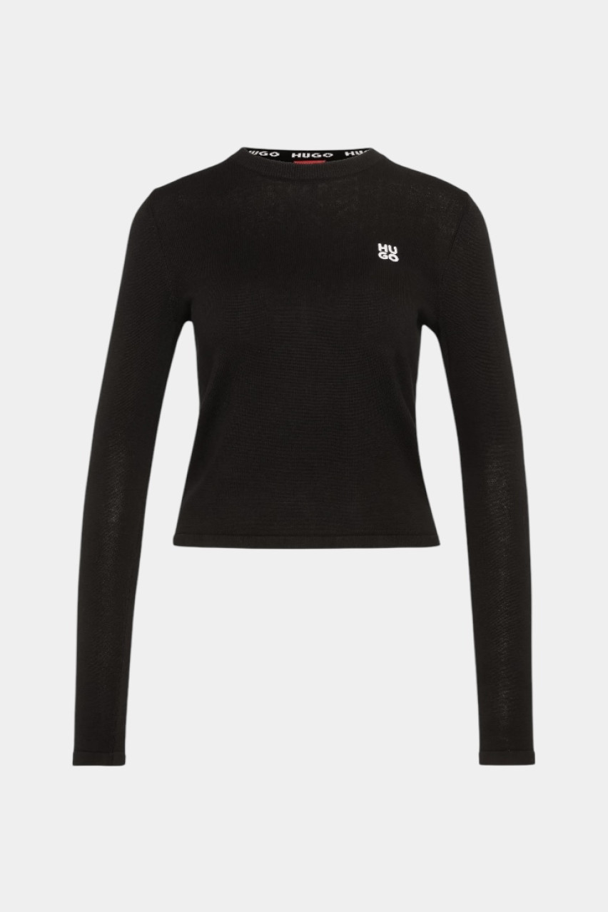 Чорний вʼязаний светр Scallia 50514296 001 HUGO