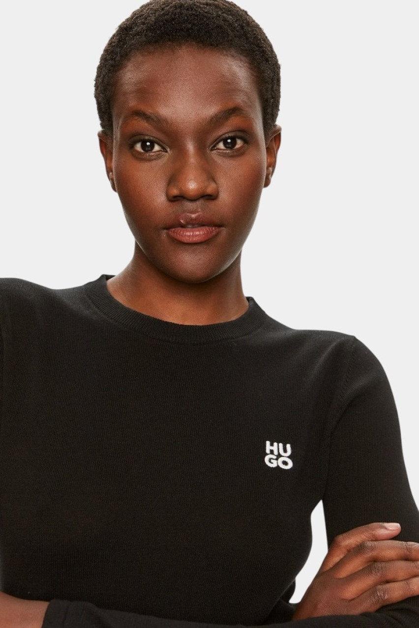 Чорний вʼязаний светр Scallia 50514296 001 HUGO