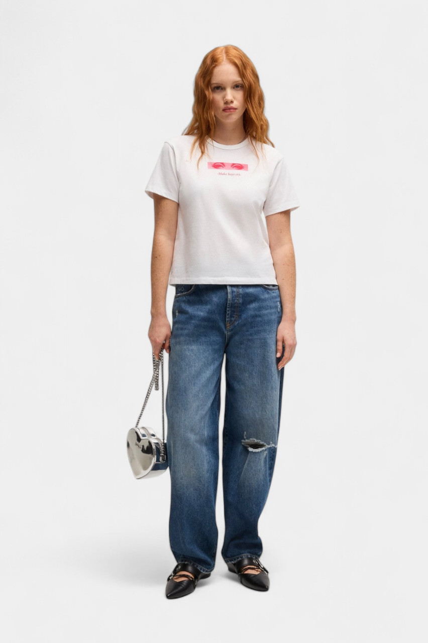 Белая футболка Destrel_1 с графическим принтом 50534246 100 HUGO