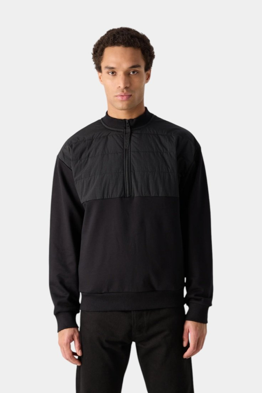 Чорний світшот Detechsom із напівблискавкою 50521801 001 HUGO