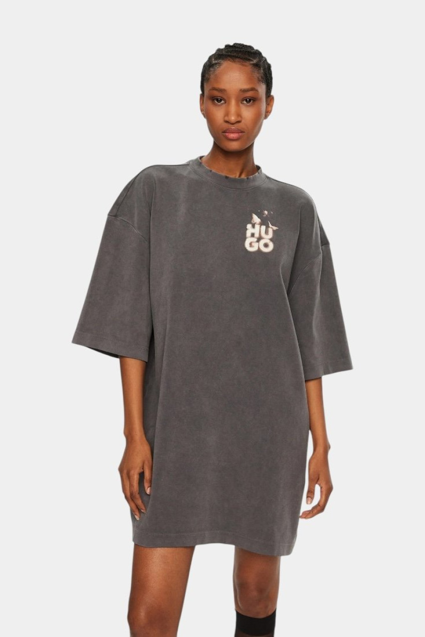 Сіра сукня-футболка Nophie 50530456 002 HUGO
