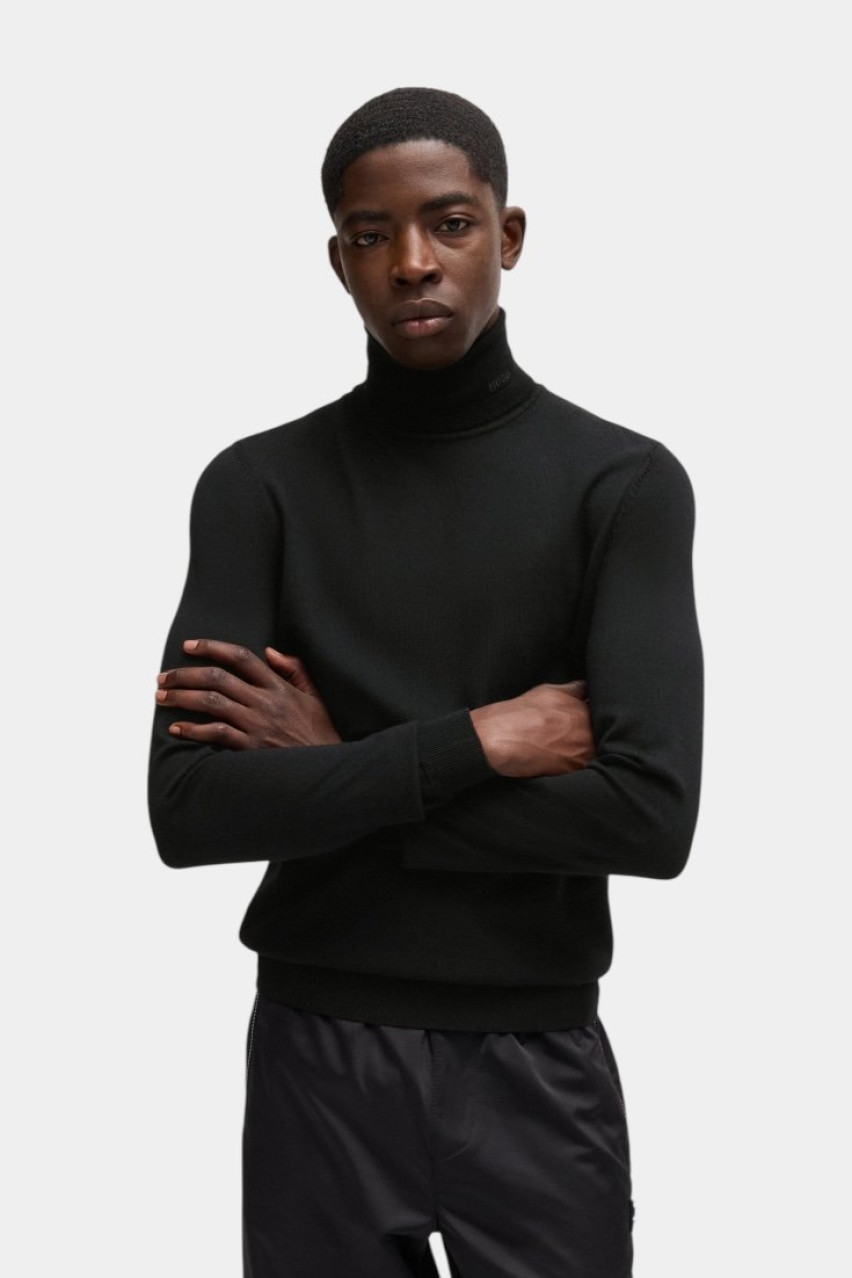 Черный шерстяной гольф San Thomas-M 50474174 001 HUGO