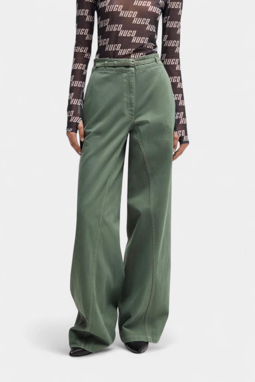 Зеленые брюки Hansana-1-D с поясом 50529965 343 HUGO