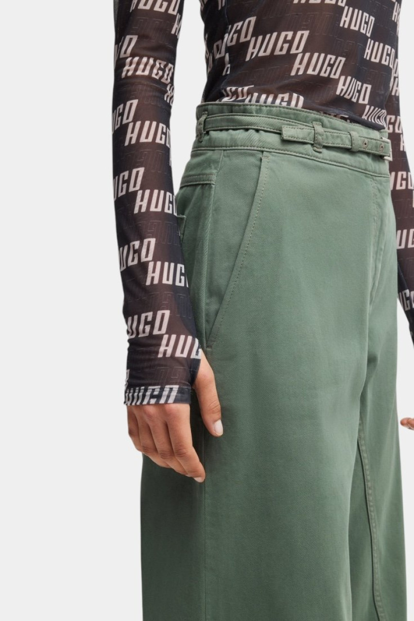 Зеленые брюки Hansana-1-D с поясом 50529965 343 HUGO