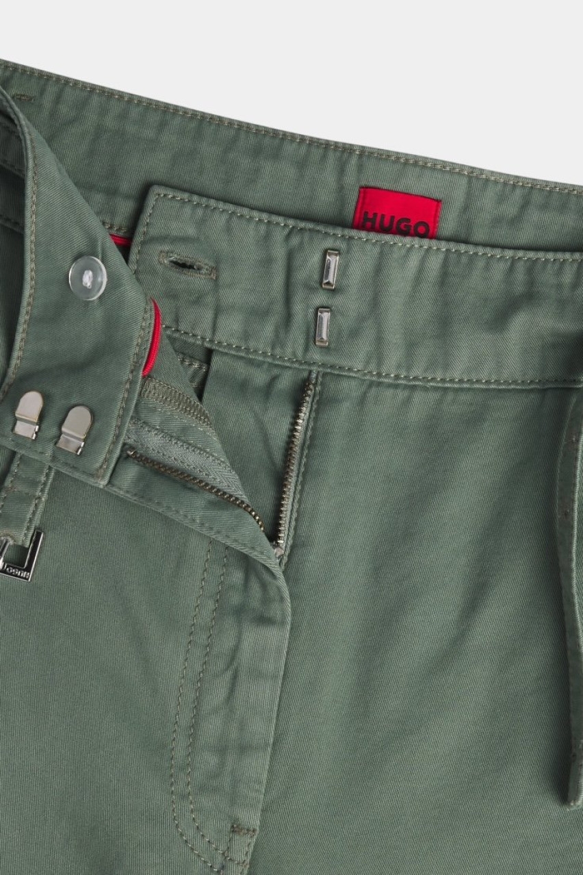 Зеленые брюки Hansana-1-D с поясом 50529965 343 HUGO