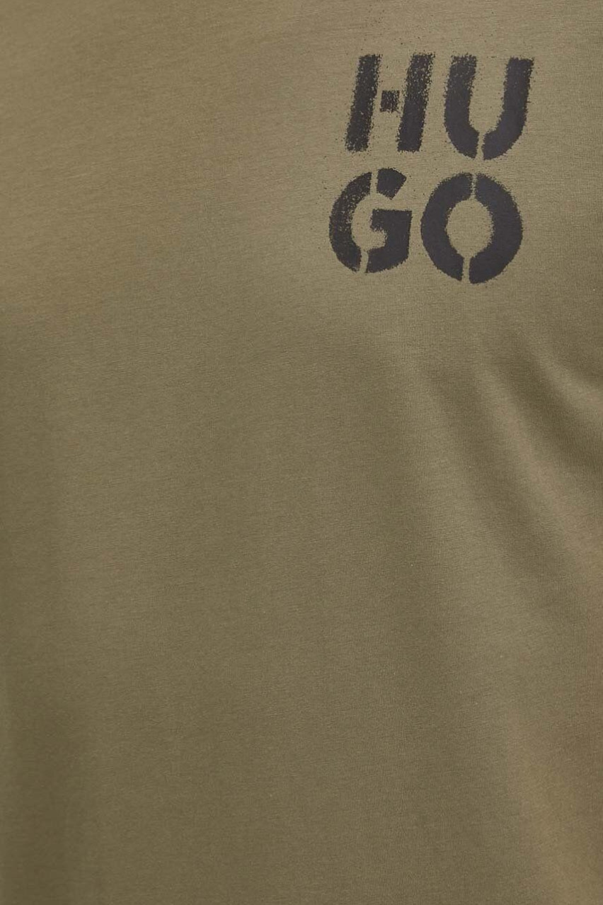 Хаки пижамная футболка SprayLogo 50520463 345 HUGO