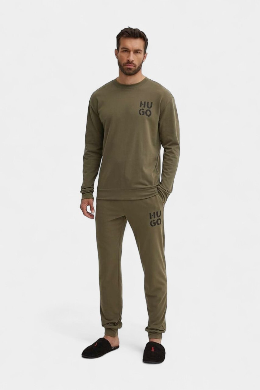 Хакі піжамні штани SprayLogo 50520450 345 HUGO