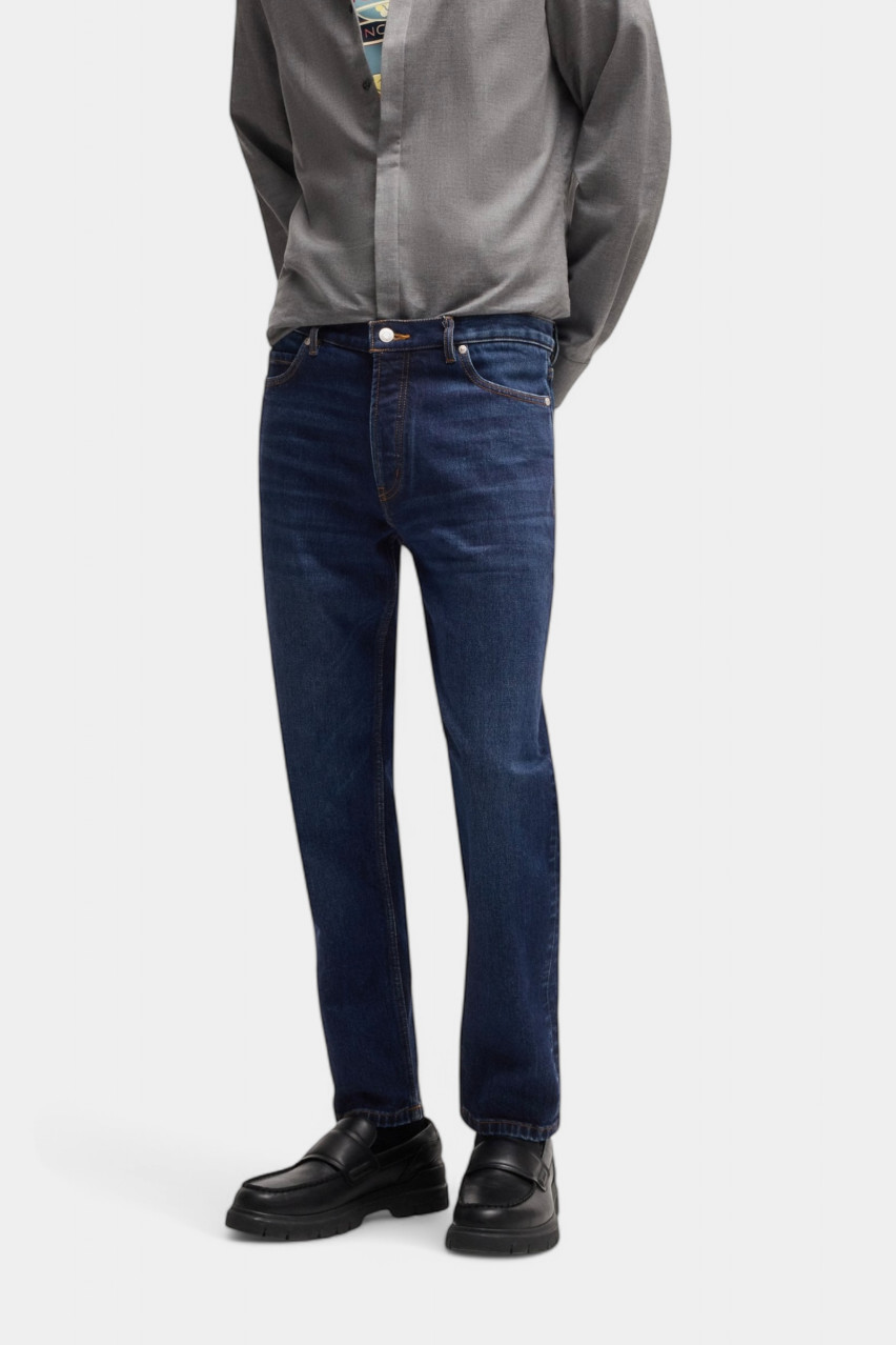 Темно-синие джинсы HUGO 634 приталенного кроя из эластичного денима 50530612 405 HUGO