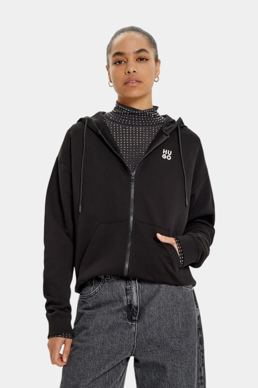 Черные худи Dalfine на молнии 50535240 001 HUGO