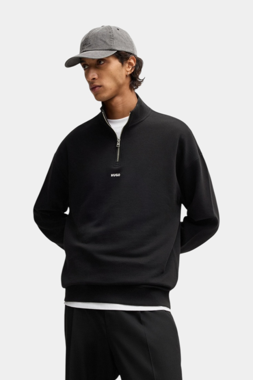 Чорний світшот Durty244 з коміром на блискавці 50525881 001 HUGO