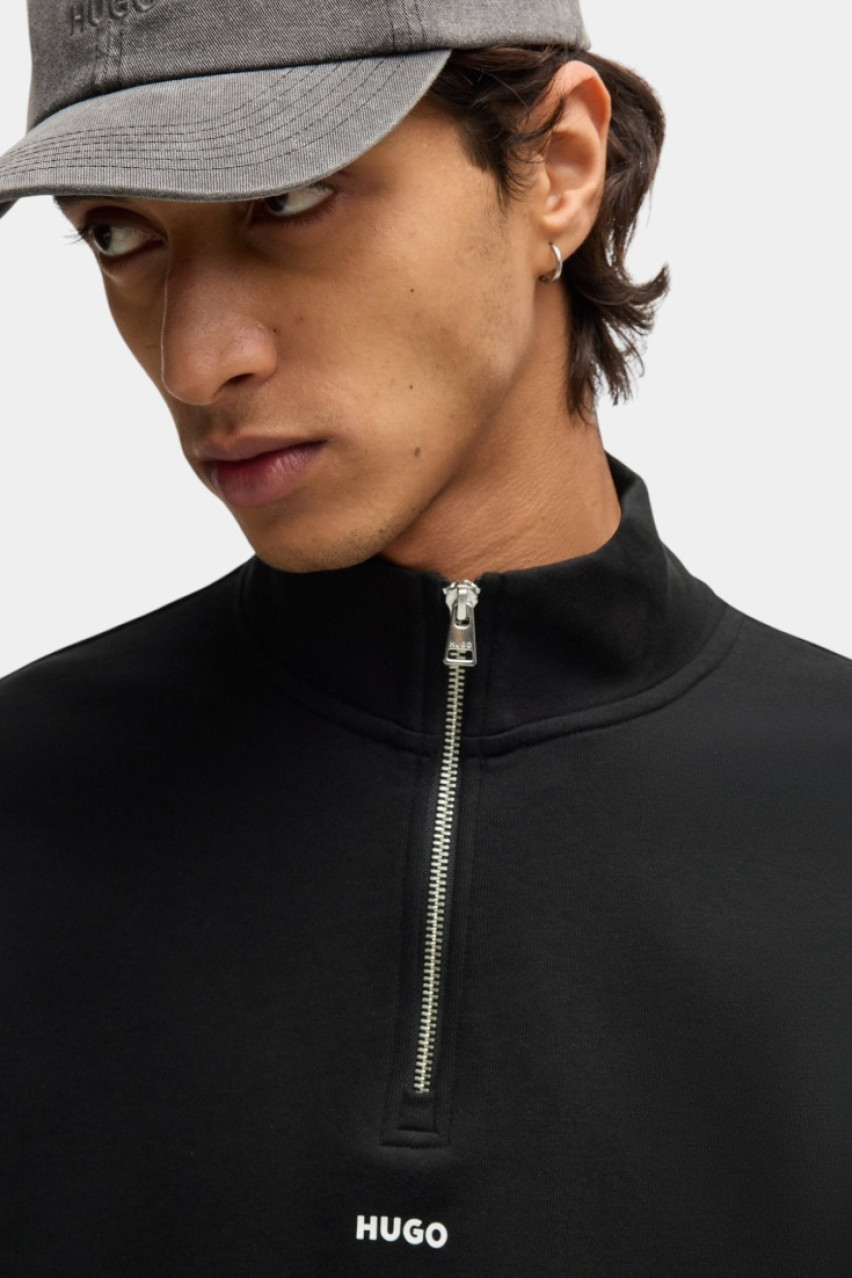 Чорний світшот Durty244 з коміром на блискавці 50525881 001 HUGO