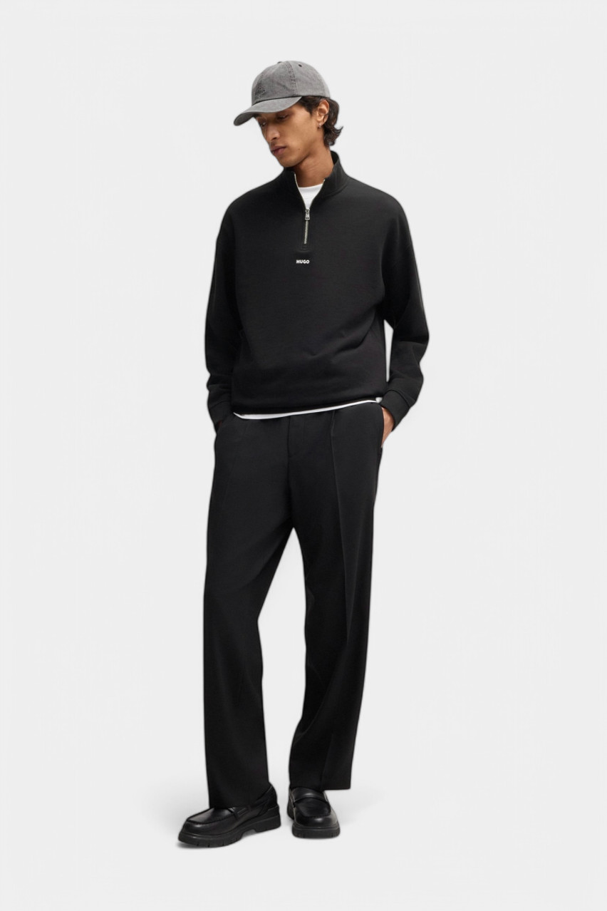 Чорний світшот Durty244 з коміром на блискавці 50525881 001 HUGO