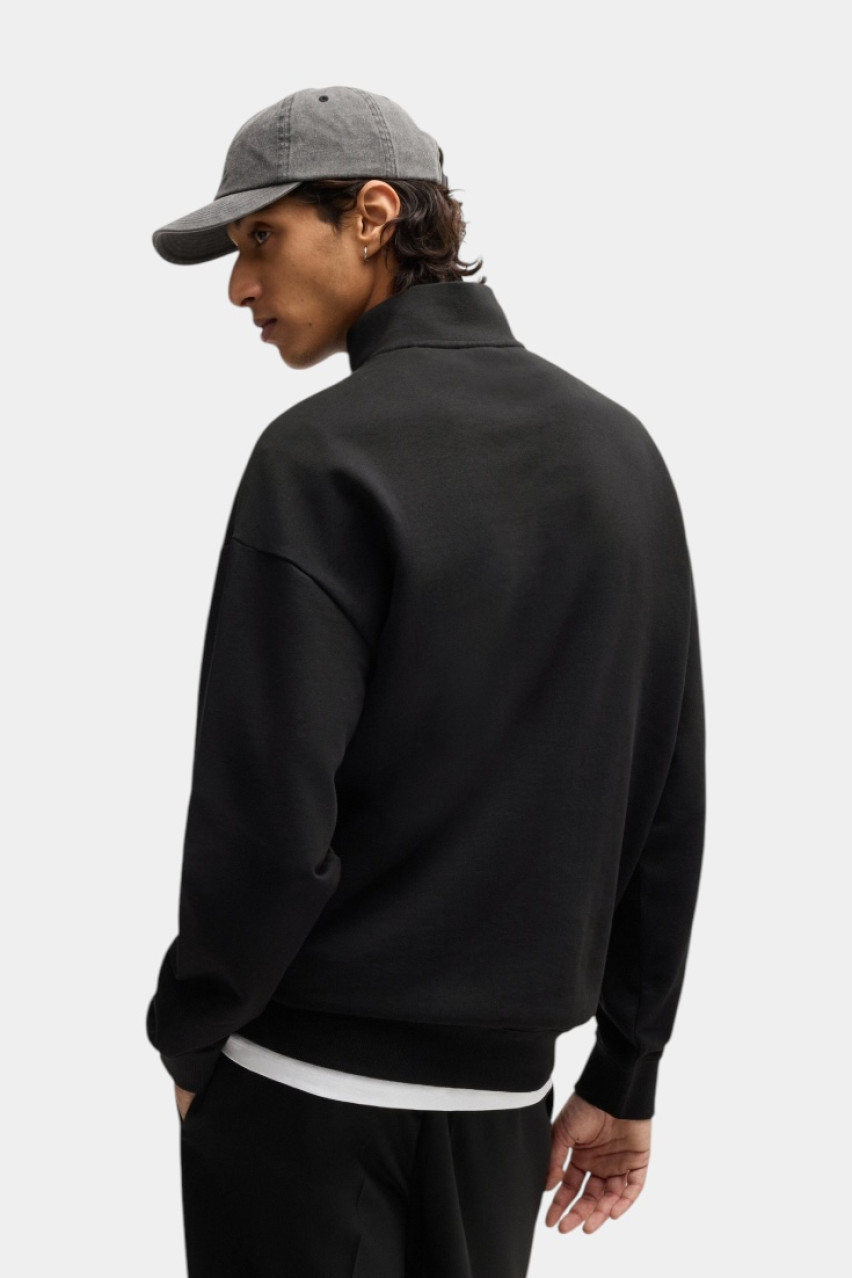 Чорний світшот Durty244 з коміром на блискавці 50525881 001 HUGO