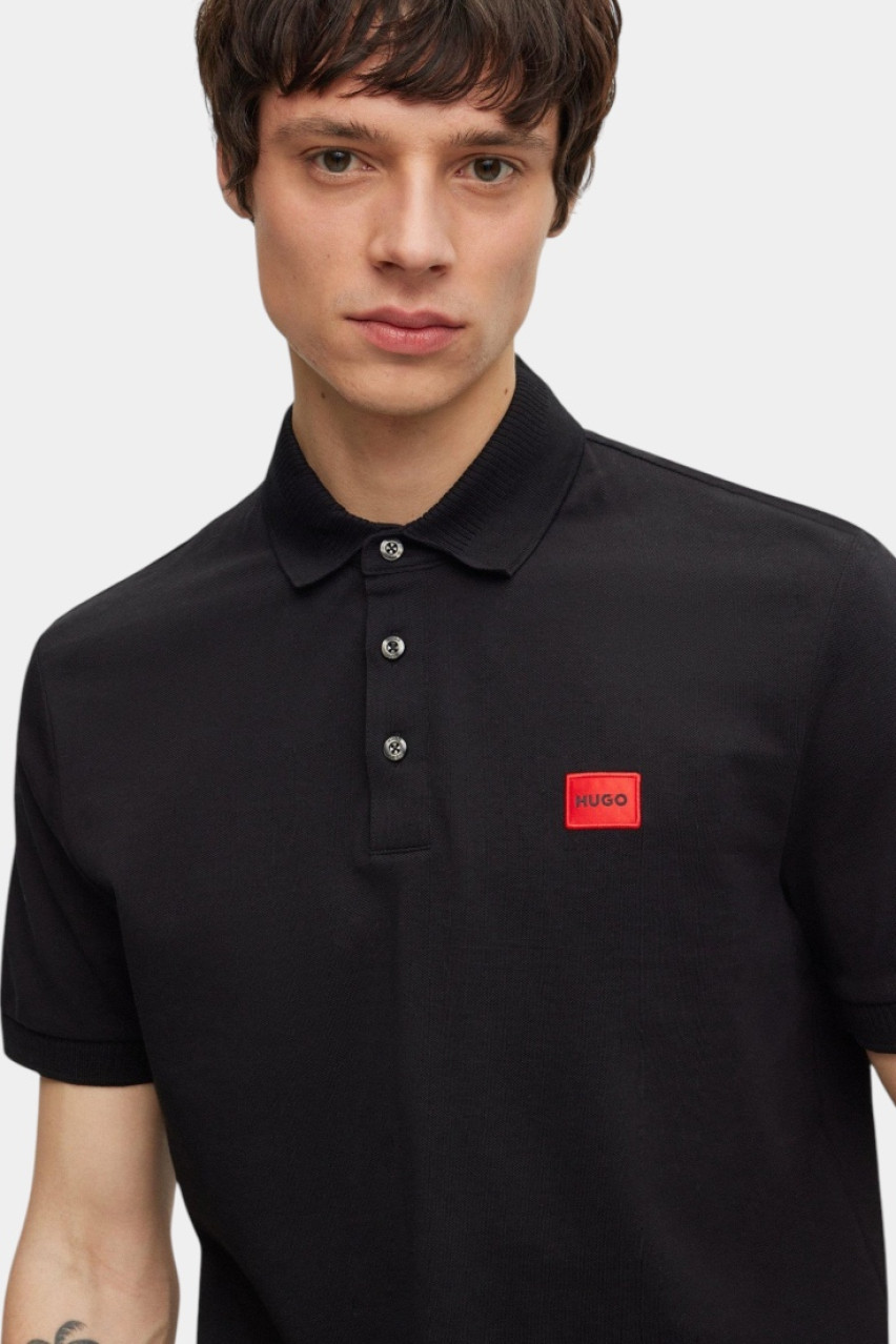 Черное хлопковое поло Dereso232 50490770 001 HUGO