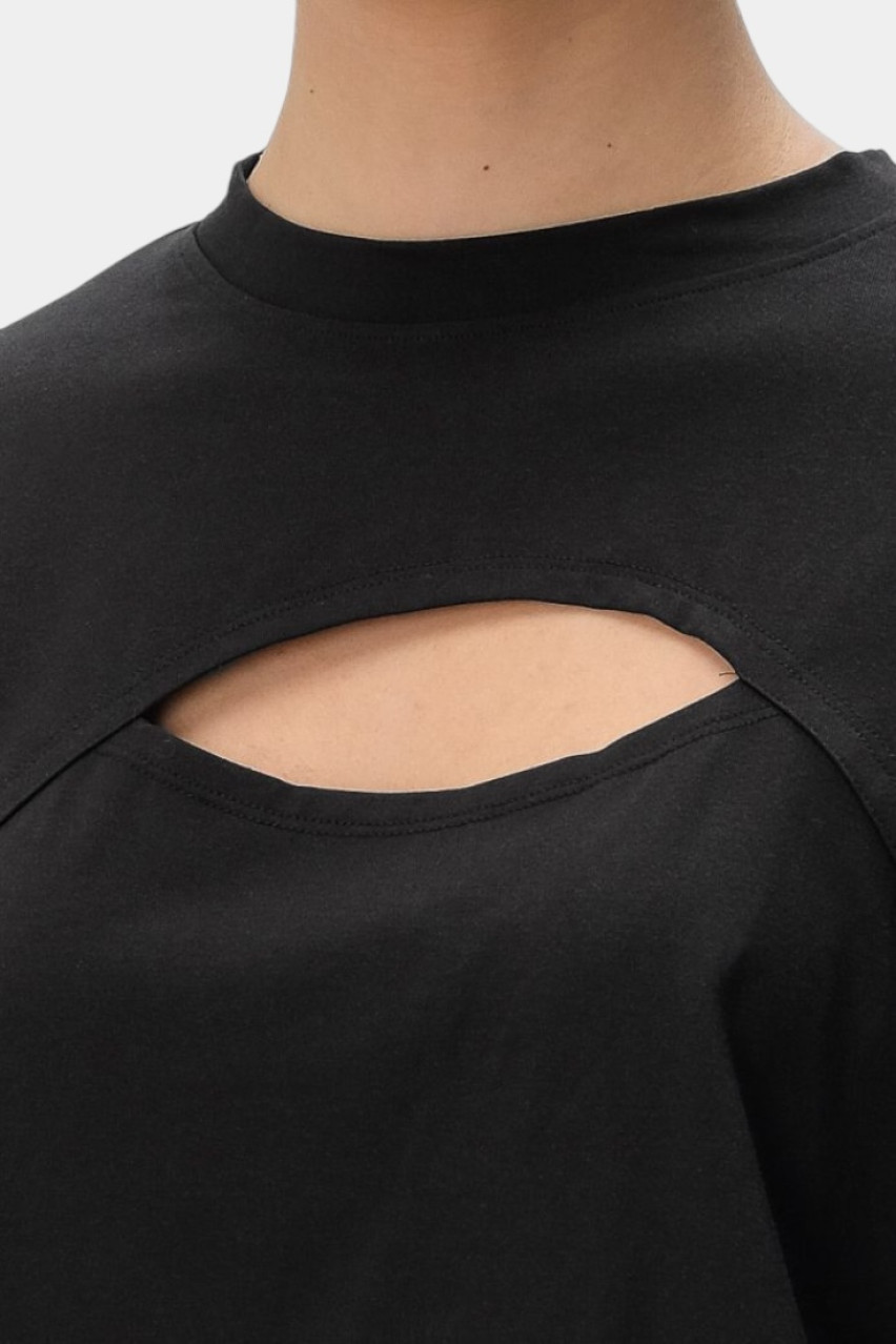 Черная футболка Ivy T-Shirt с вырезом 50539944 002 HUGO