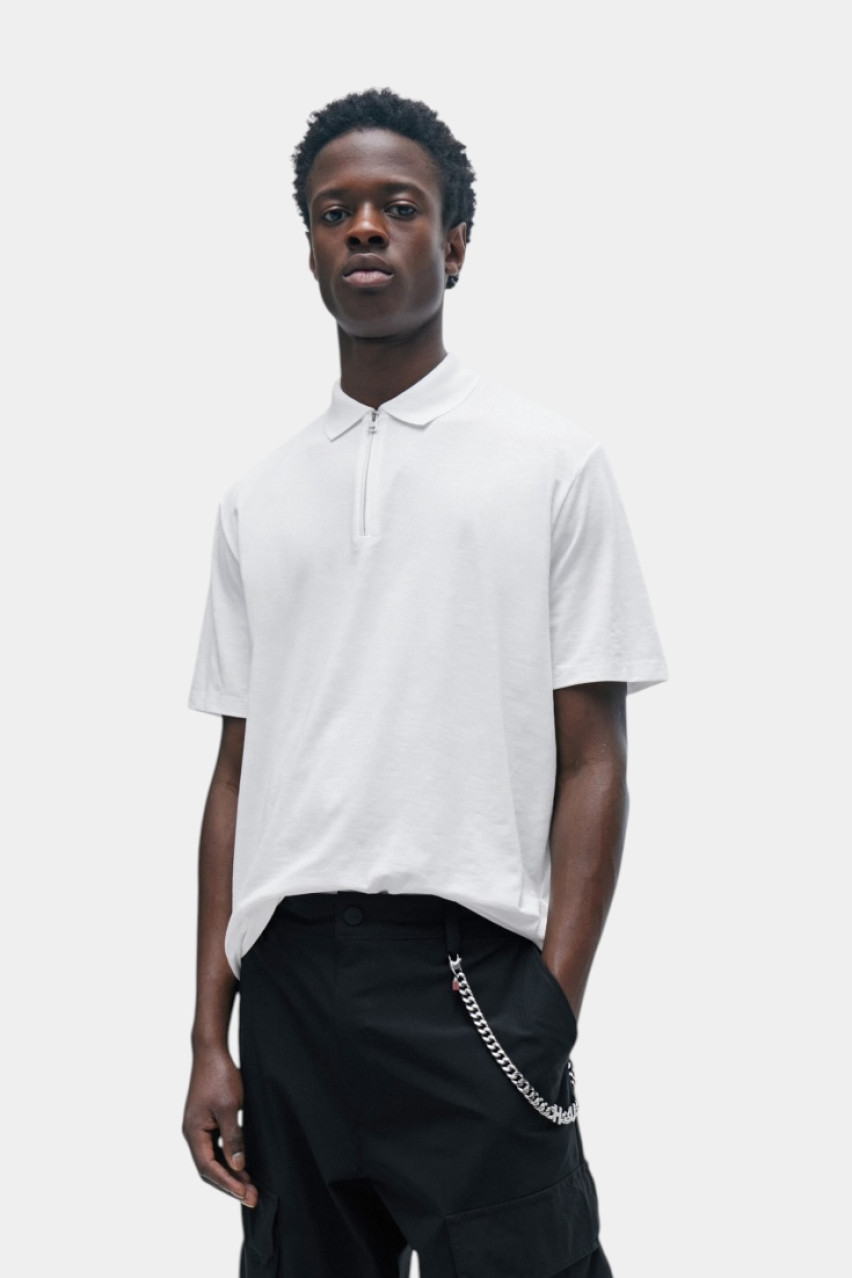 Біле поло Dekok233 на блискавці 50496003 100 HUGO