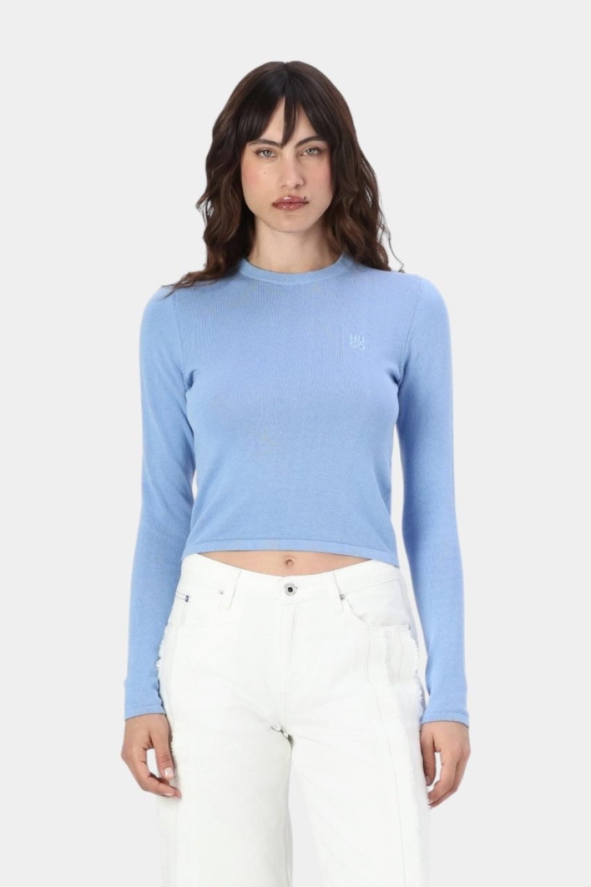 Блакитний вʼязаний светр Scallia 50514296 452 HUGO