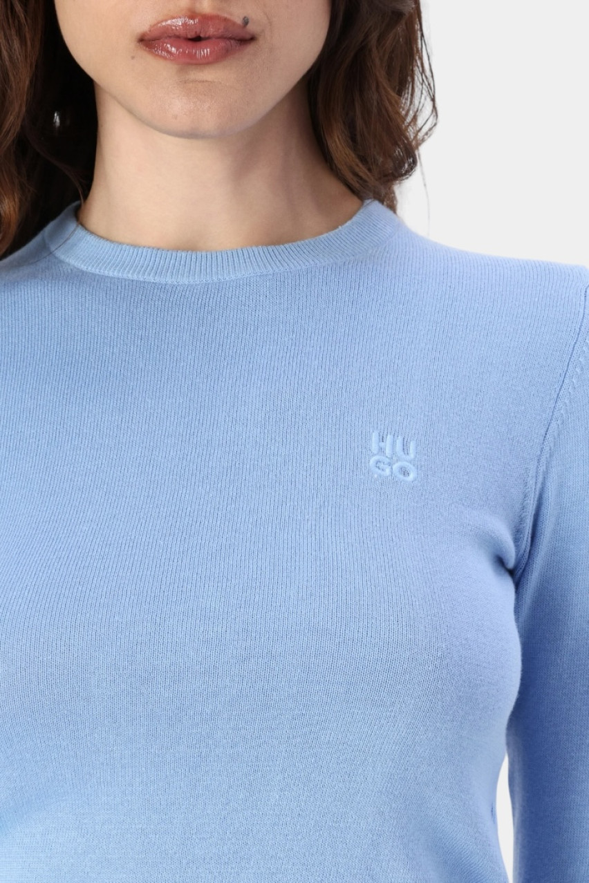 Блакитний вʼязаний светр Scallia 50514296 452 HUGO