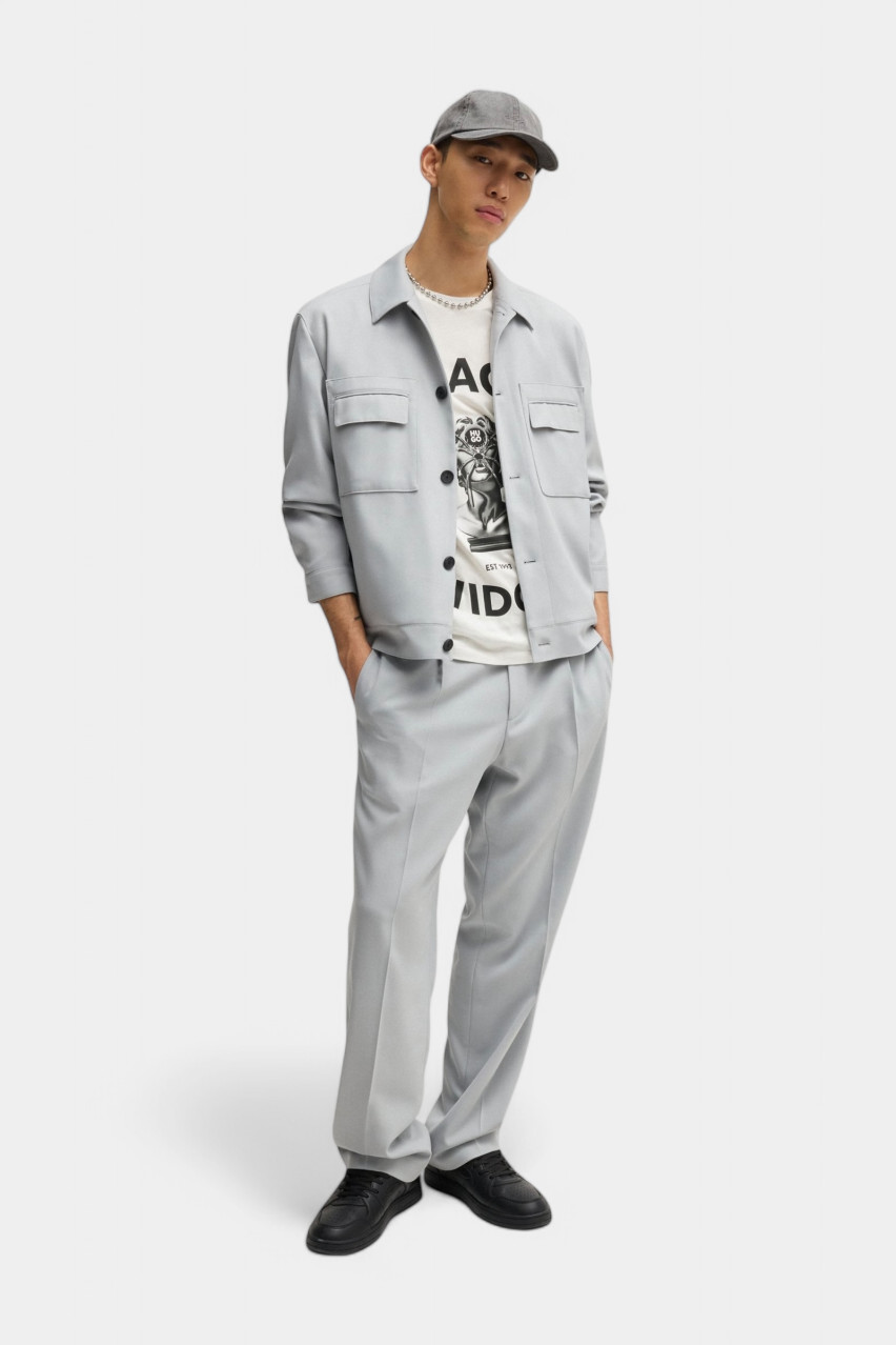 Біла бавовняна футболка Dostalgi з графічним принтом 50530684 102 HUGO