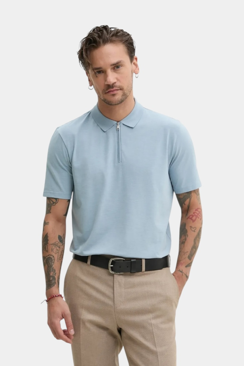 Блакитне поло Dekok233 на блискавці 50543368 483 HUGO