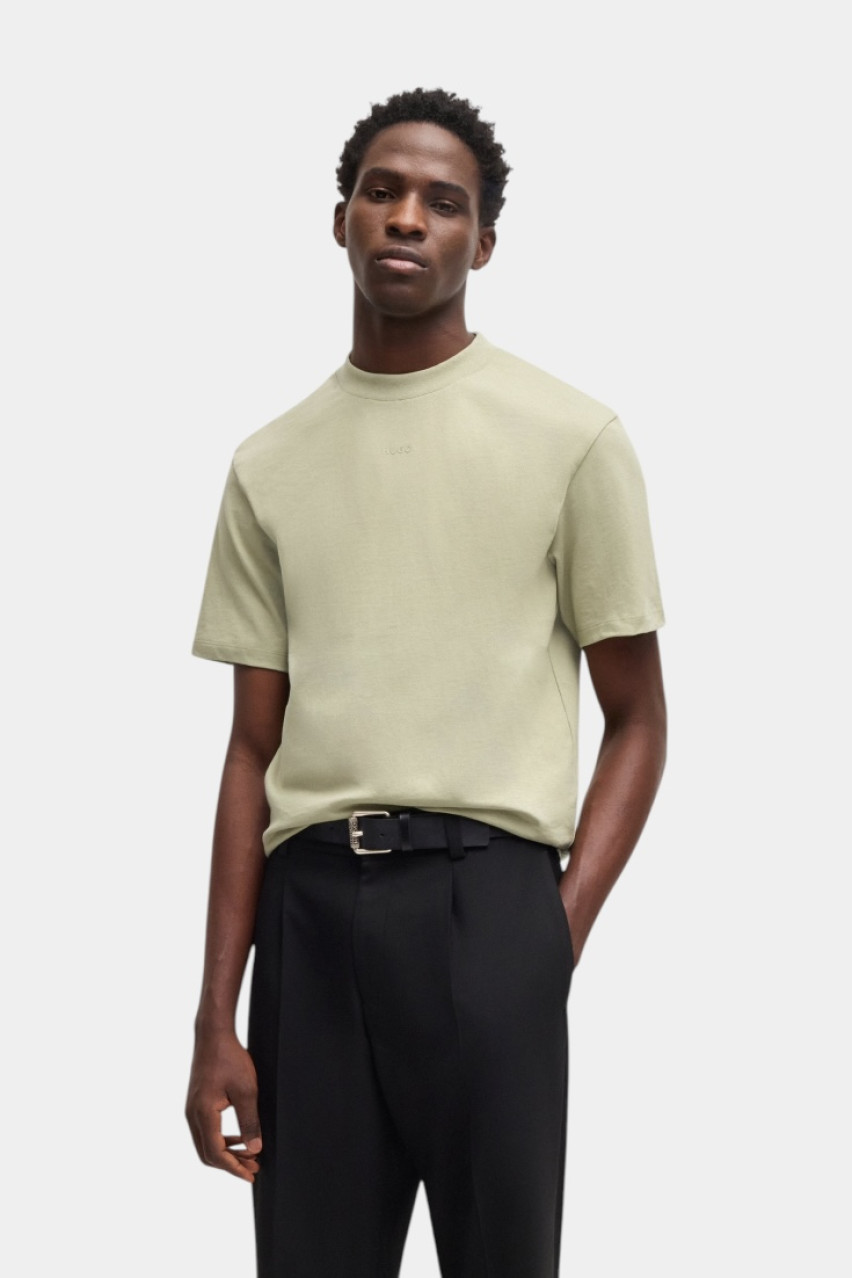 Світло-зелена бавовняна футболка Dapolino 50488330 391 HUGO