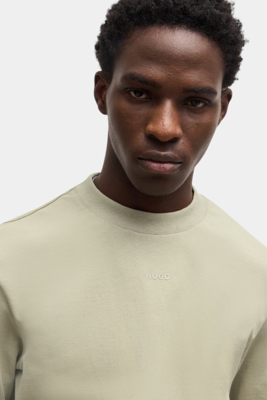 Світло-зелена бавовняна футболка Dapolino 50488330 391 HUGO