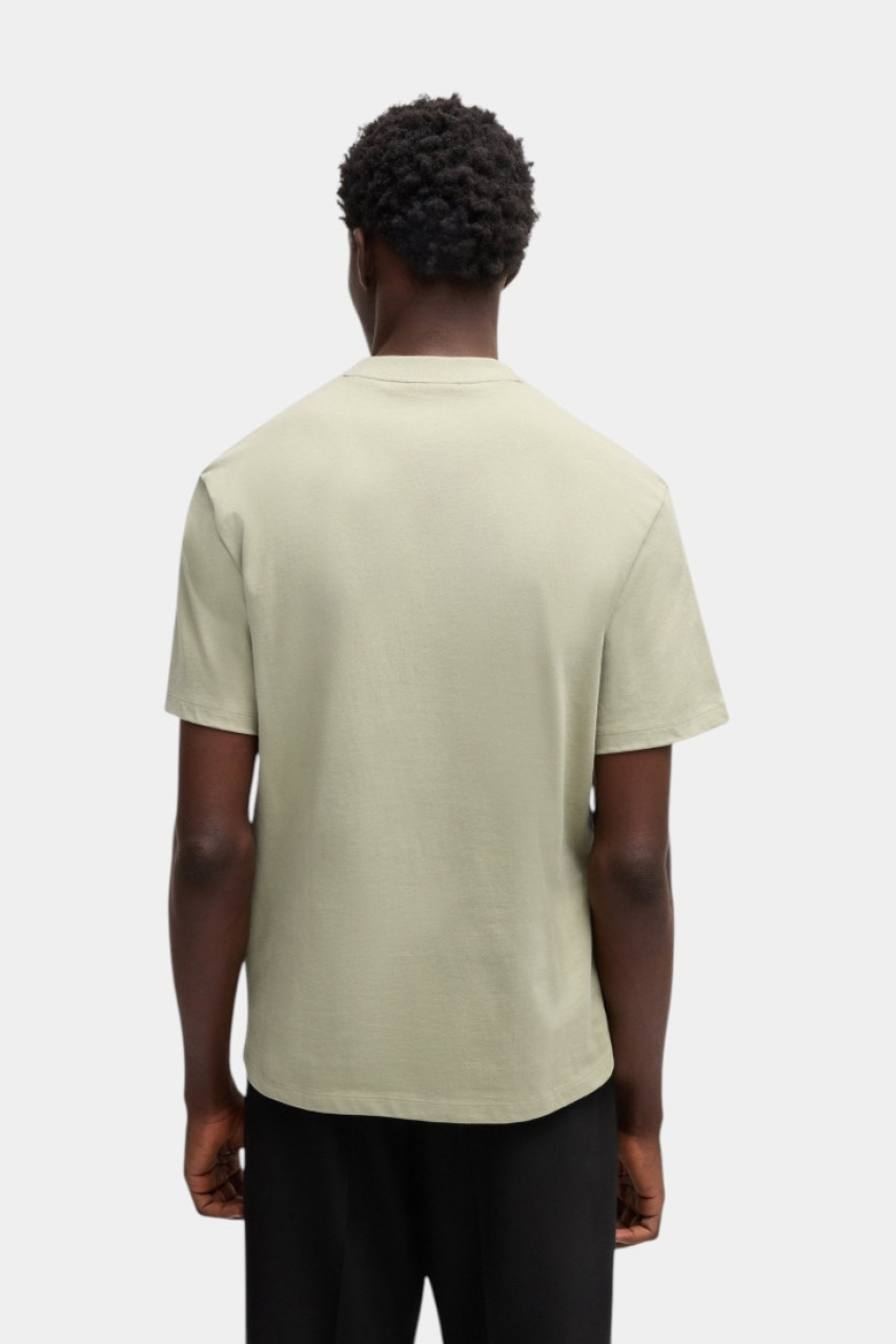 Світло-зелена бавовняна футболка Dapolino 50488330 391 HUGO