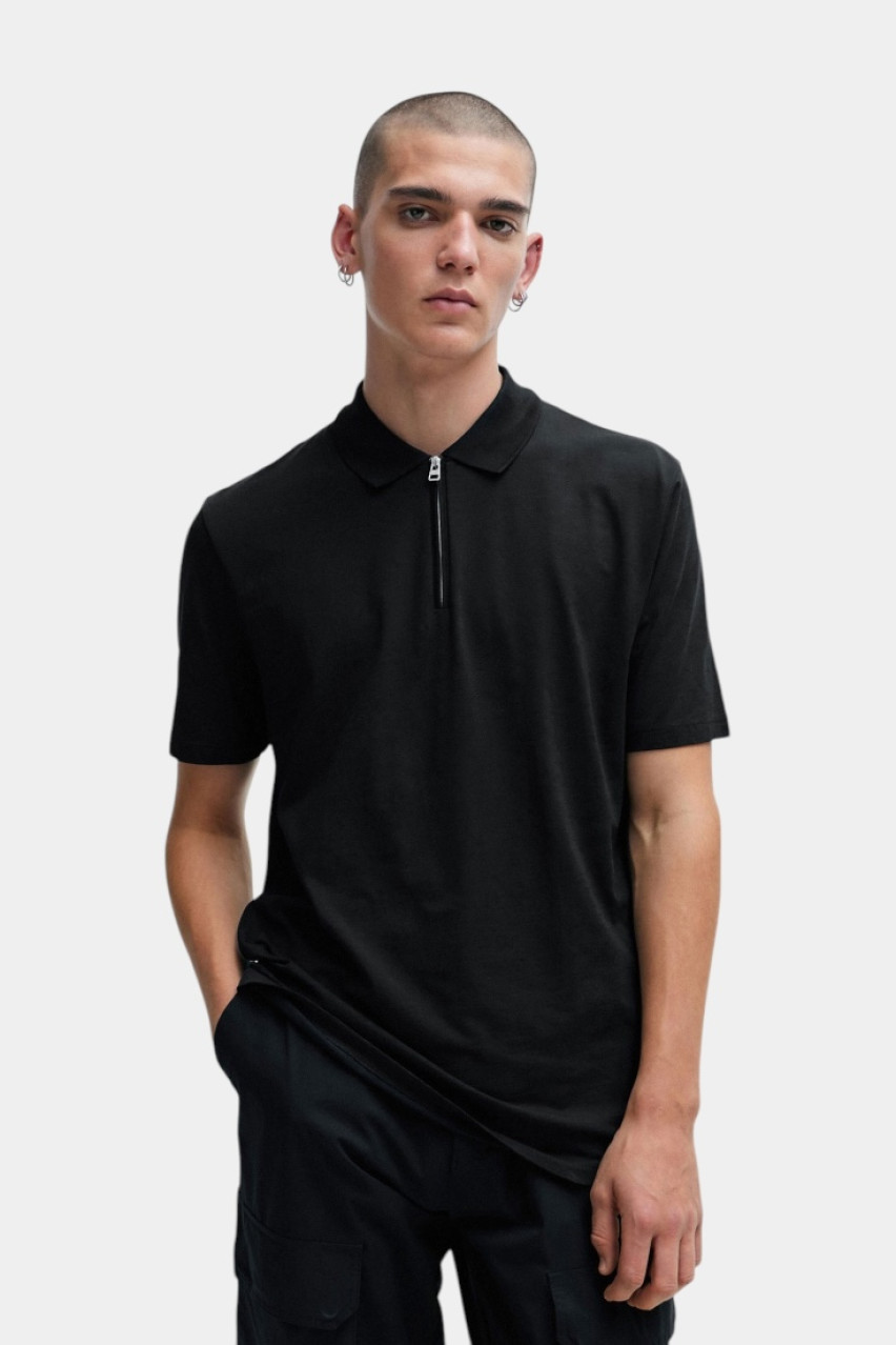 Чорне поло Dekok233 на блискавці 50496003 001 HUGO