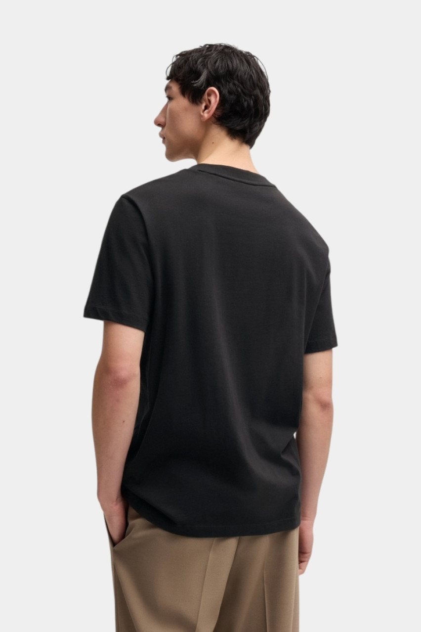 Чорна футболка Dalendi з вишитим логотипом 50534934 001 HUGO