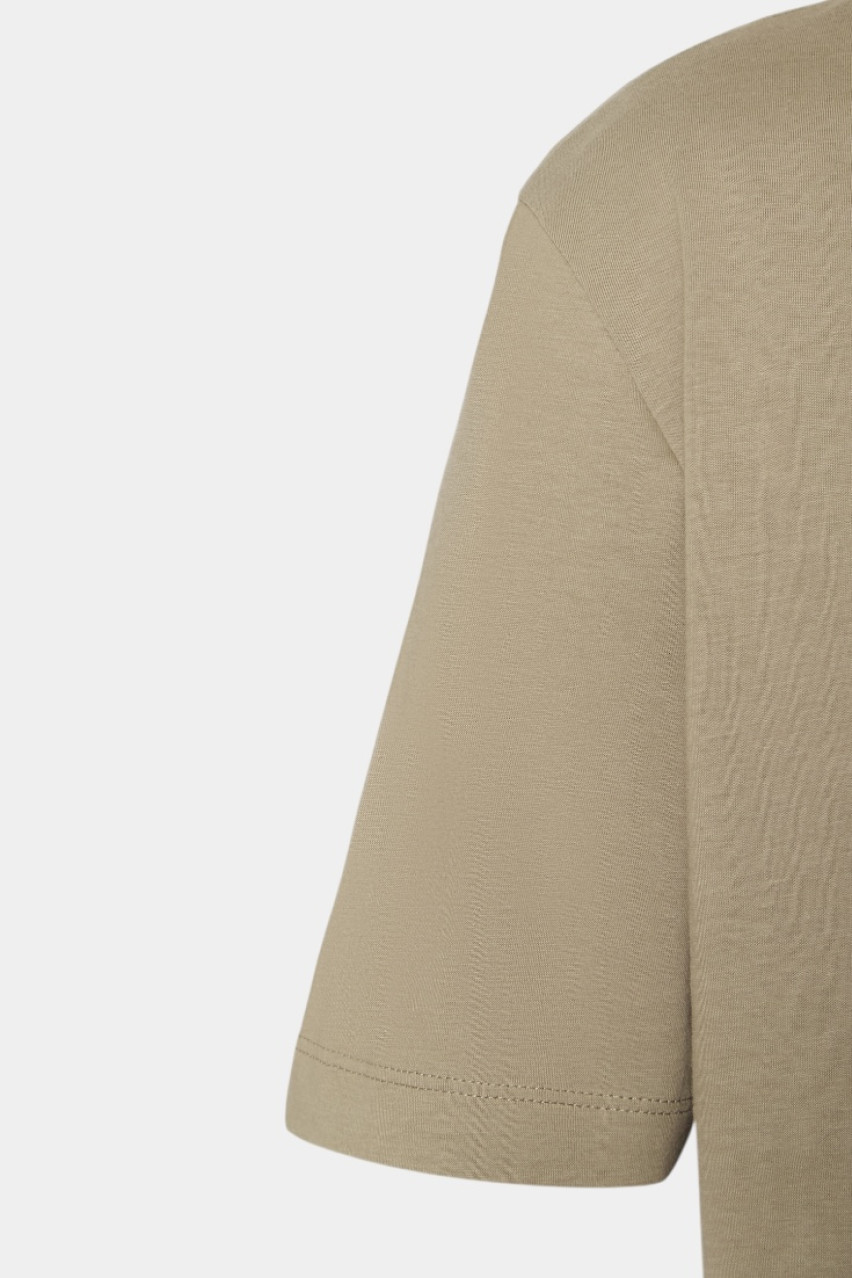 Бежева футболка Dalendi з вишитим логотипом 50534934 219 HUGO