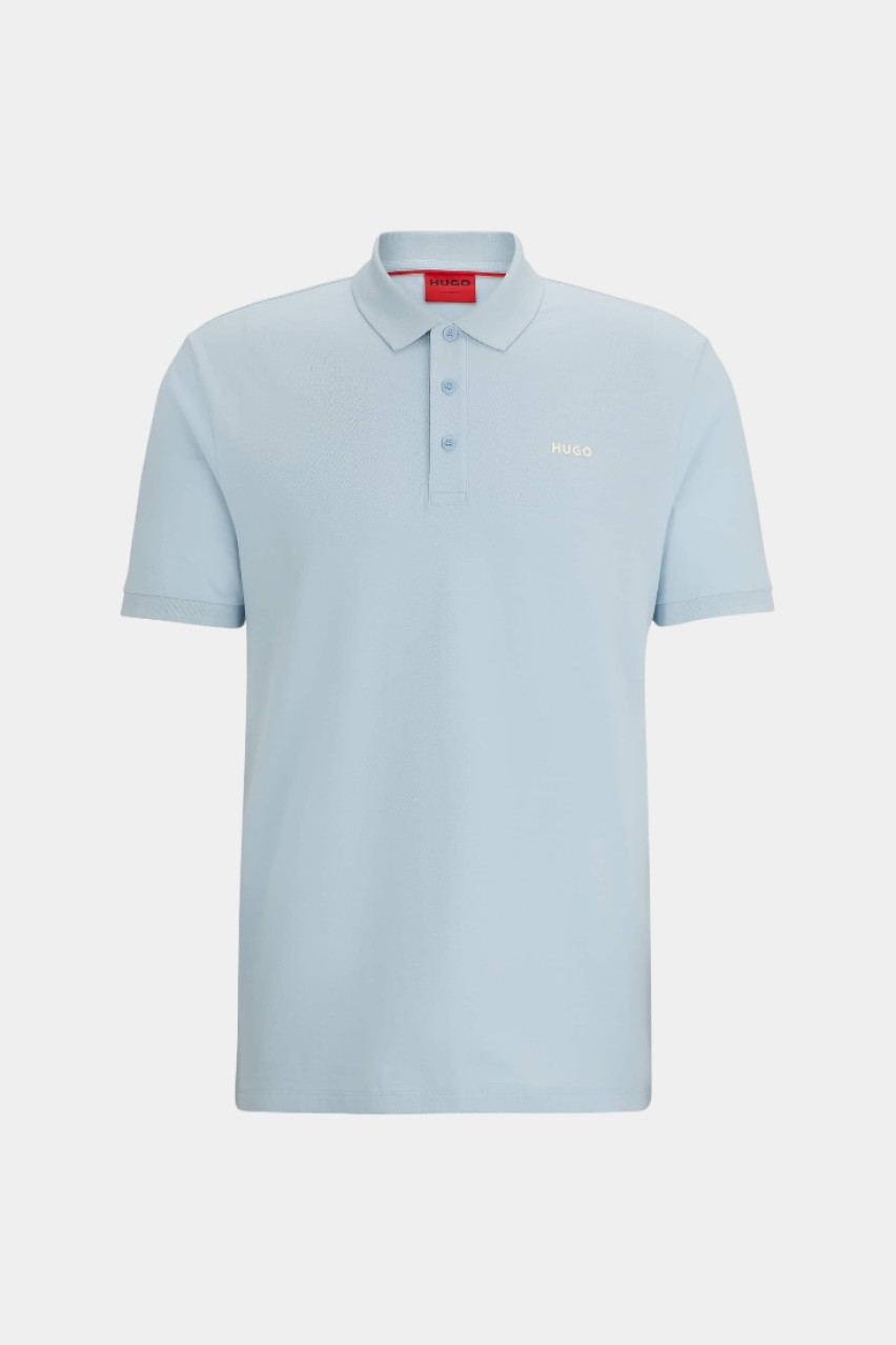 Блакитне бавовняне поло Donos222 50466182 483 HUGO