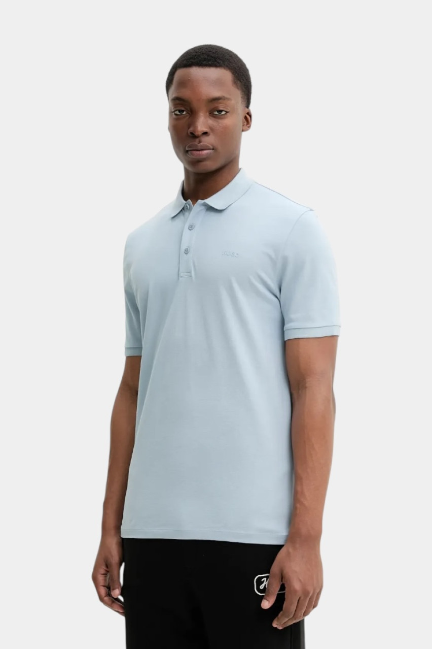 Блакитне бавовняне поло Donos222 50466182 483 HUGO