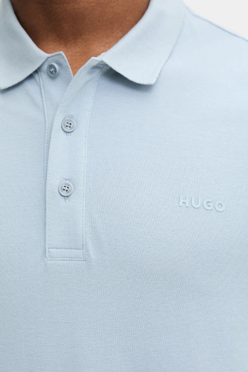 Блакитне бавовняне поло Donos222 50466182 483 HUGO