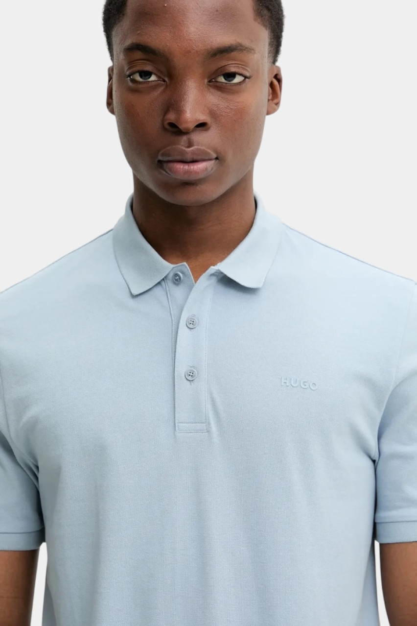 Блакитне бавовняне поло Donos222 50466182 483 HUGO