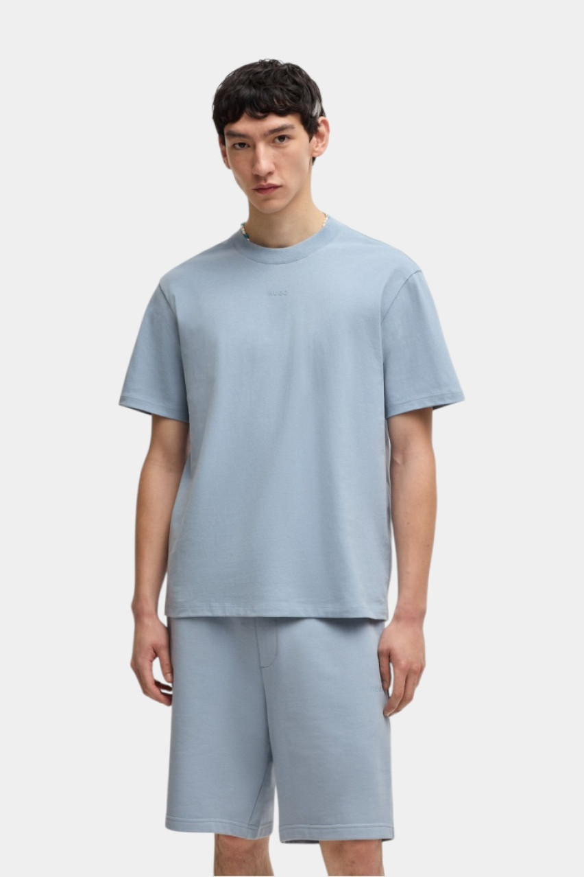 Блакитна бавовняна футболка Dapolino 50488330 483 HUGO