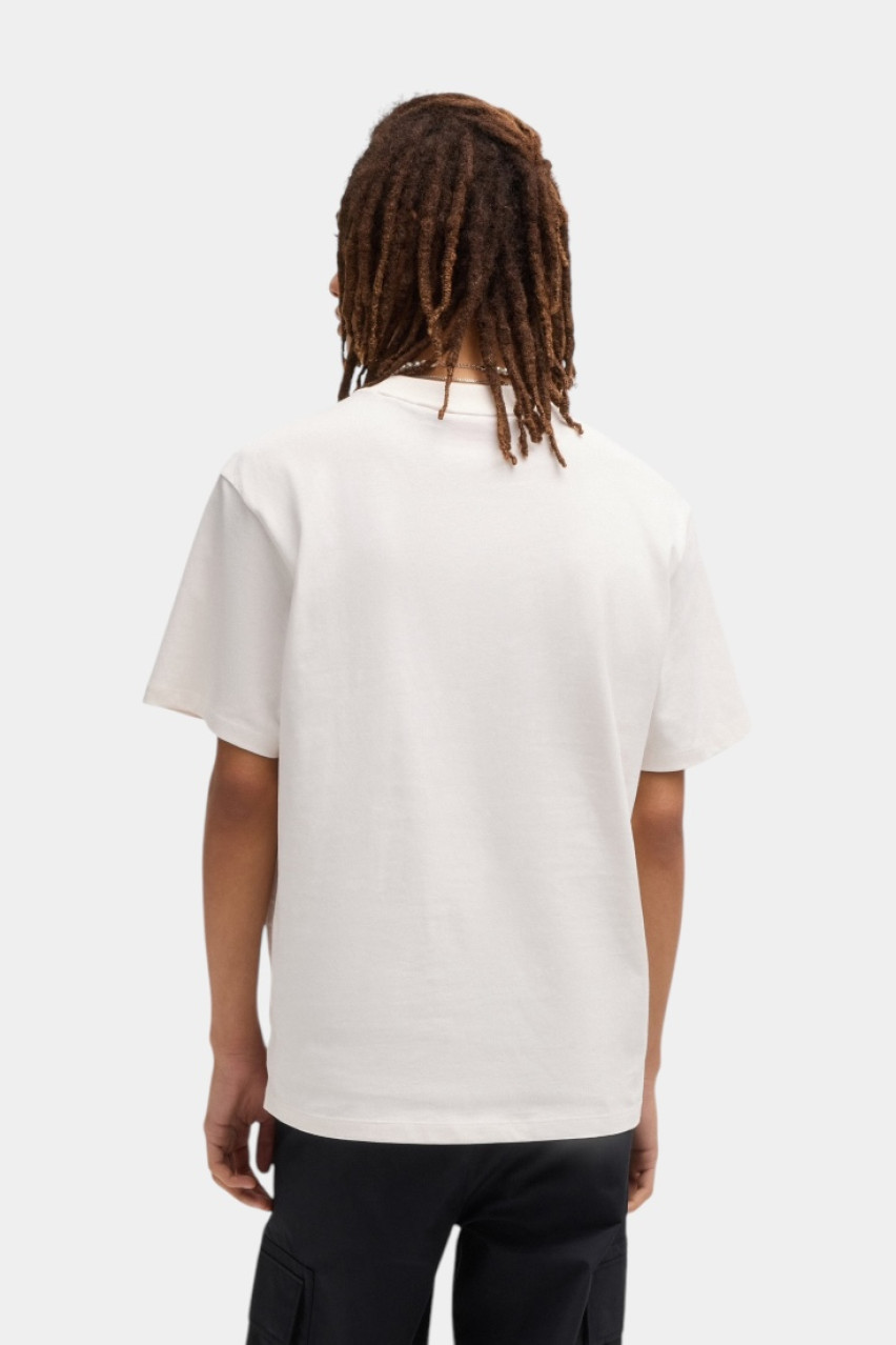 Молочная хлопковая футболка Dapolino 50488330 102 HUGO