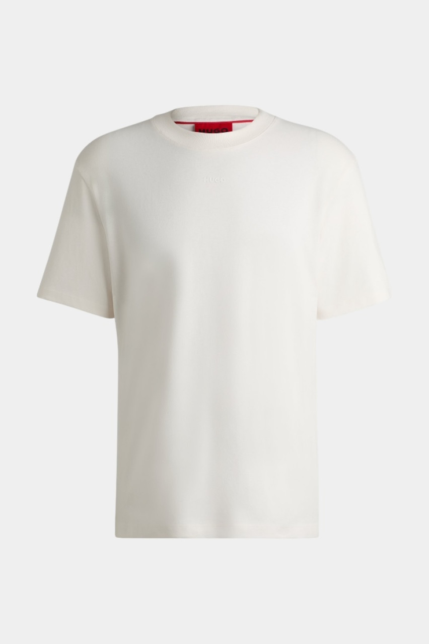 Молочная хлопковая футболка Dapolino 50488330 102 HUGO
