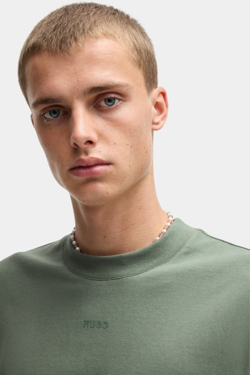 Зеленая хлопковая футболка Dapolino 50488330 343 HUGO