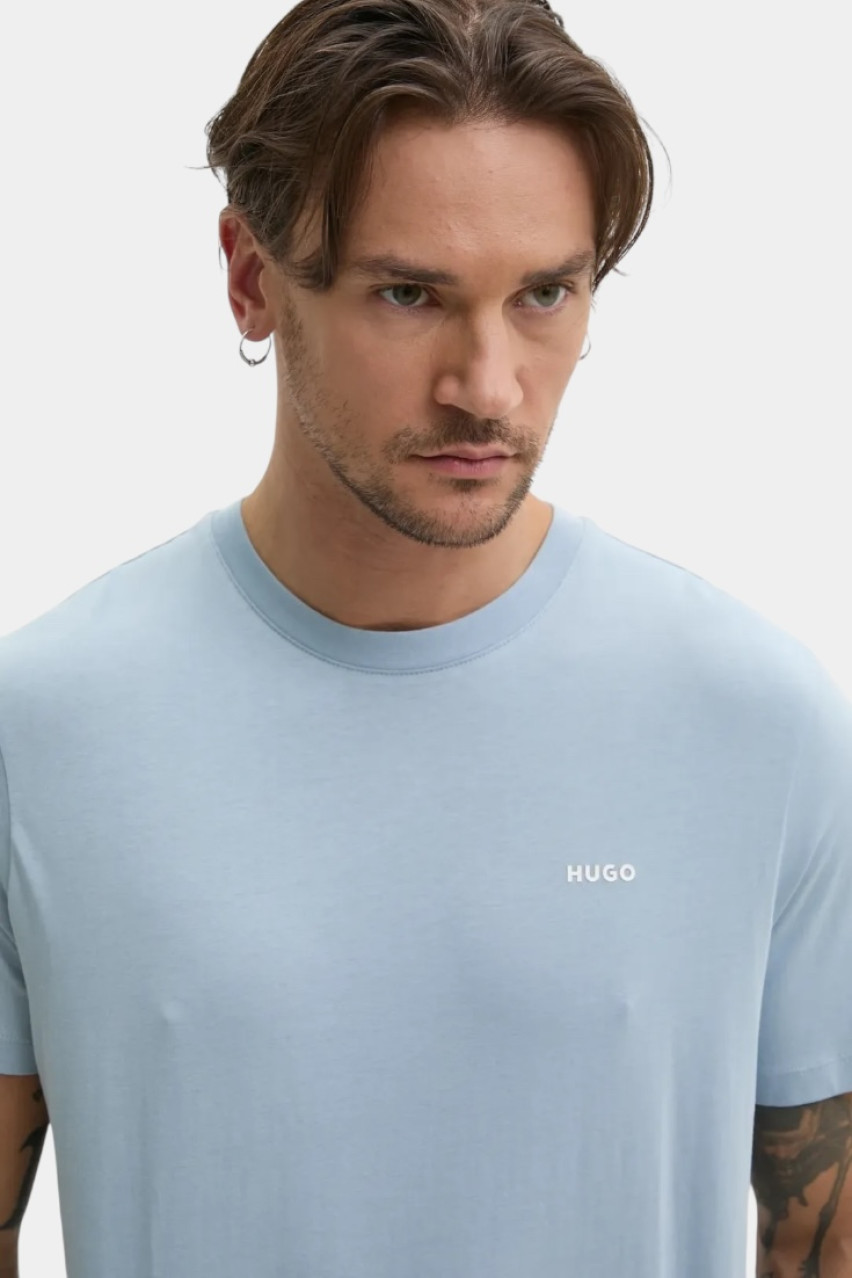 Голубая футболка Dero222 с логотипом 50466158 483 HUGO