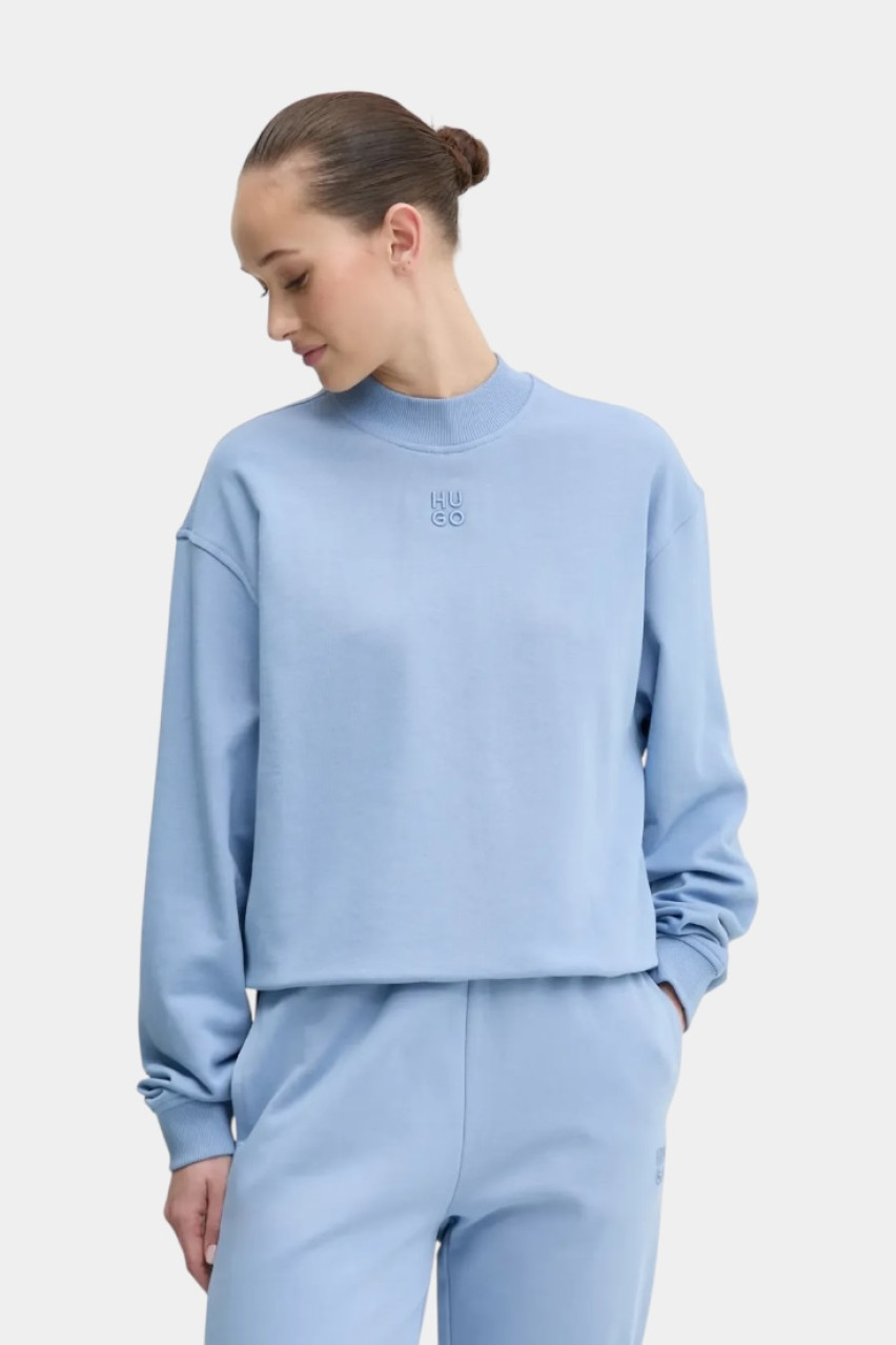 Голубой хлопковый свитшот Daxandria с логотипом в тон 50527463 452 HUGO